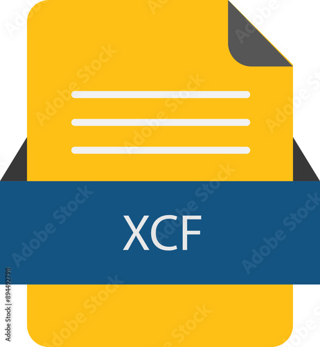 XCF  file icon with color and rounded corners and folded doc photo