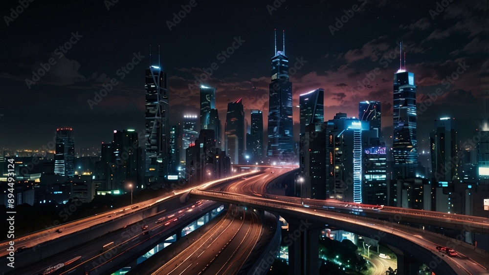 Fototapeta premium traffic in the city at night