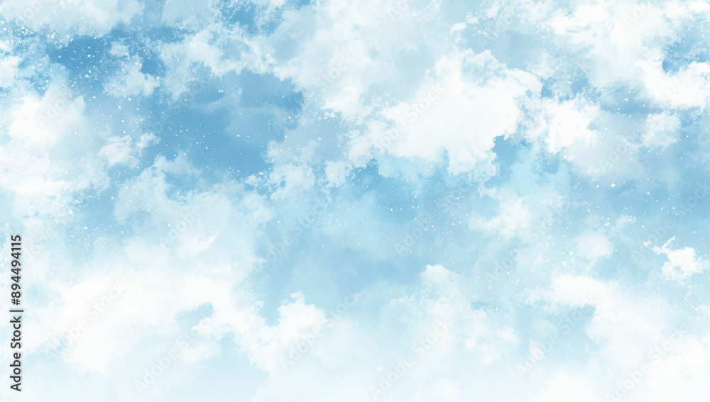 blue sky with white clouds watercolor blue sky with white clouds watercolor
