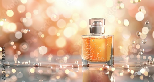 Perfume Bottle on Shiny Surface