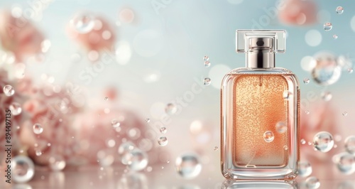 Perfume Bottle on Shiny Surface