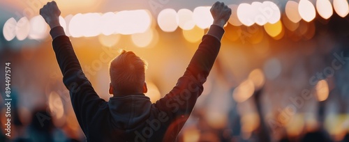 Man Cheering at a Concert