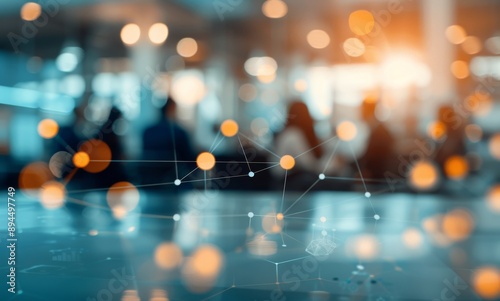 Networked Workplace With Blurred Silhouettes