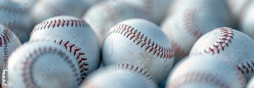 Close-Up of Worn Baseball Balls
