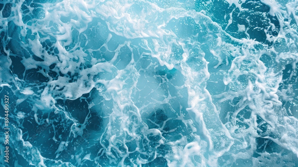 Obraz premium Ocean Waves with White Foam