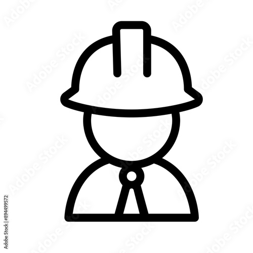 Engineer icon in thin line style. Vector illustration graphic design