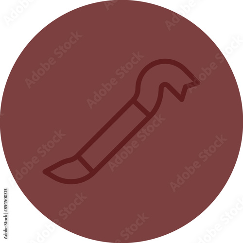 Crowbar Vector Line Maroon Circle Maroon