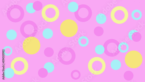 Colorful Circles on a Pink Background