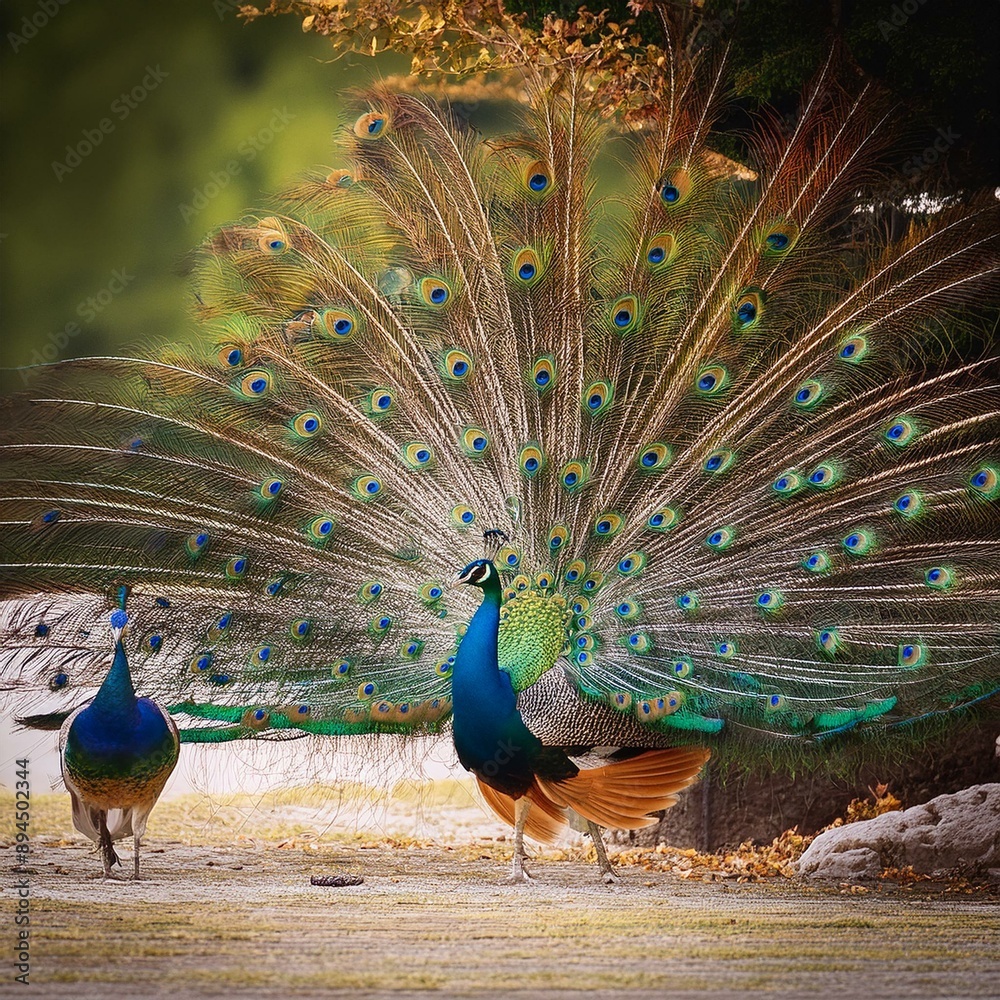 Obraz premium peacock bird animal AI generated