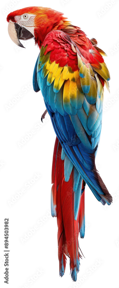 Fototapeta premium PNG Vibrant tropical parrot feathers display