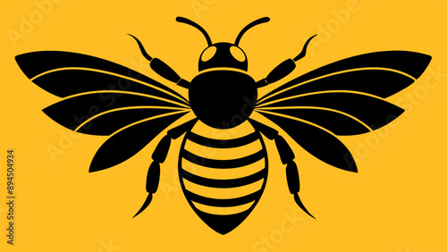 Silhouette of Bee in Flight