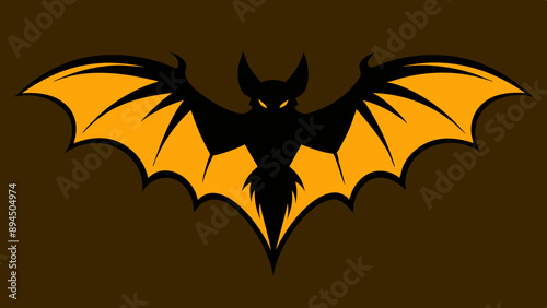 Flying Bat Silhouette in Night Sky