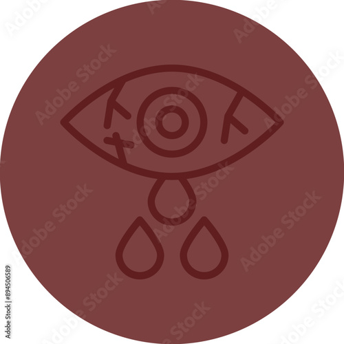 Conjunctivitis Vector Line Maroon Circle Maroon