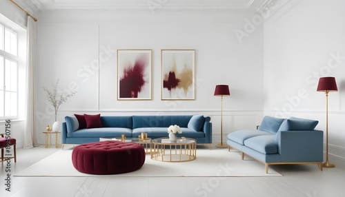 Photo interior modern design room 3d illustration