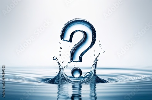 question mark rises above water