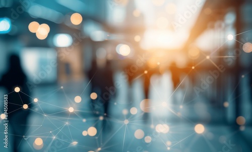 Abstract Network With Blurred People