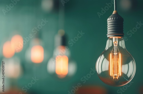 Light Bulb Hanging Against Blurred Lights