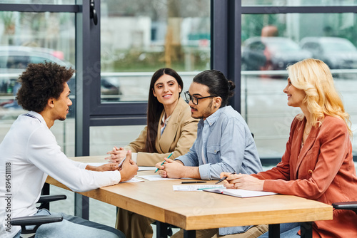 Group of hard-working job seekers in an office on a job interview.