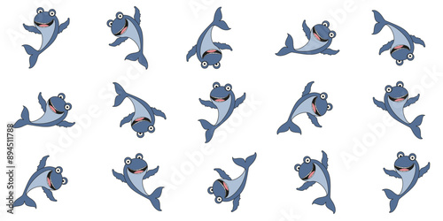 Whale seamless pattern. Children's design fabric textile bed linen print template. Whale ornament isolated white background. Vector illustration can used clothes printing decor. EPS 10