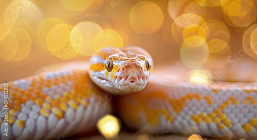 Albino Python Close-Up