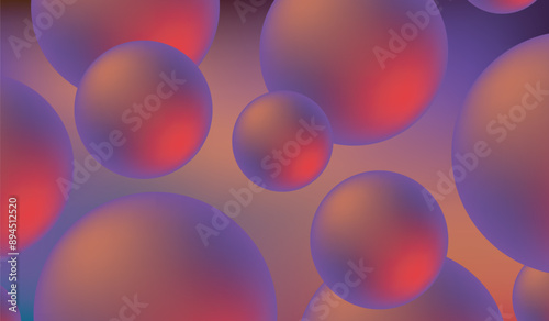 Red-purples gradient bubbles, abstract, background, dark background