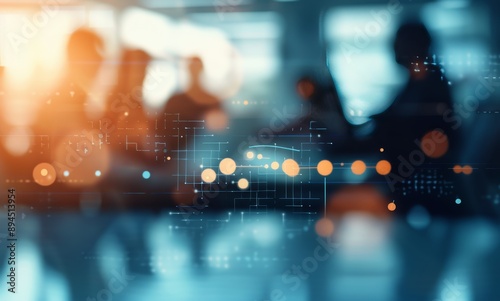 Abstract Network With Blurred People