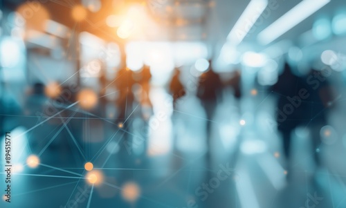 Abstract Network With Blurred People