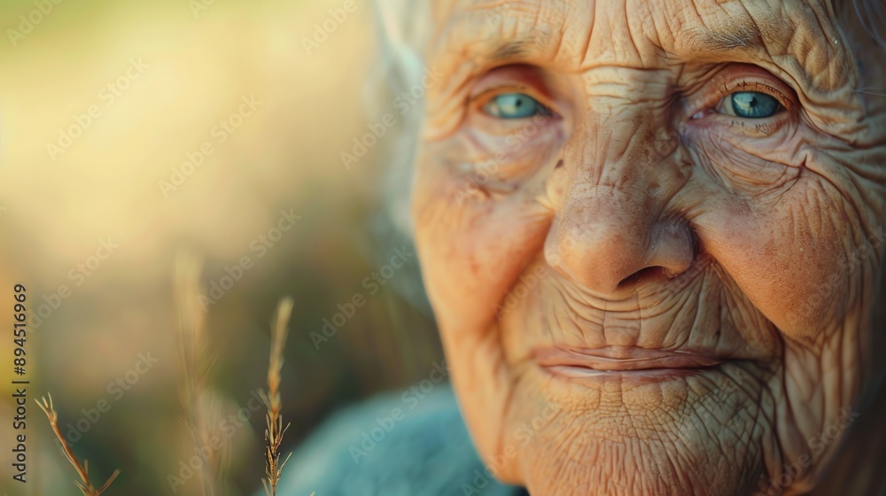 A close-up portrait of an elderly woman with wrinkles and a soft smile, showcasing the beauty of aging. A close-up portrait of an elderly woman with wrinkles and a soft smile, showcasing the beauty of aging.
