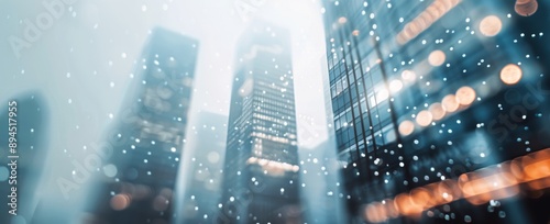 Cityscape Reflected in Modern Office Building