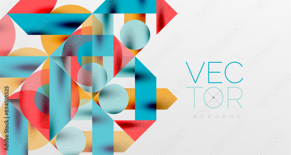 Circles and shadows. Colorful round elements with triangles, semi circles and other shapes. Vector Illustration For Wallpaper, Banner, Background, Card, Book Illustration, landing page Circles and shadows. Colorful round elements with triangles, semi circles and other shapes. Vector Illustration For Wallpaper, Banner, Background, Card, Book Illustration, landing page