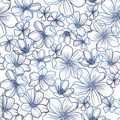 Wallpaper Mural Vector seamless background. Minimalistic abstract floral pattern Torontodigital.ca
