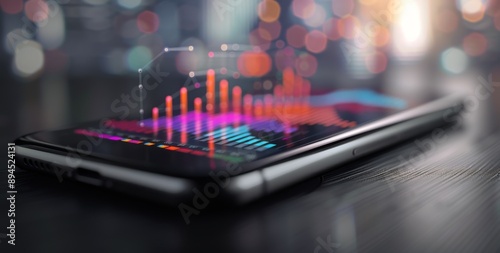 Smartphone With Stock Market Data