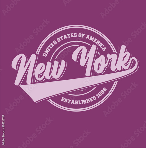 Vintage typography college varsity New York City state slogan print for graphic tee t shirt or sweatshirt