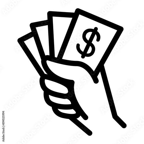 Buy icon in thin line style. Vector illustration graphic design