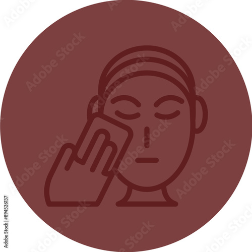 Makeup Removal Methods Vector Line Maroon Circle Maroon