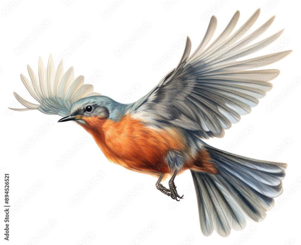 Fototapeta premium PNG Flying Robin robin bird bluebird.