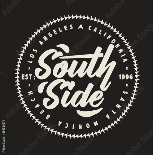 Vintage typography college varsity South Side slogan print for graphic tee t shirt or sweatshirt