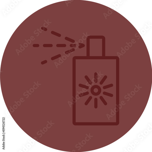Sunless Tanning Vector Line Maroon Circle Maroon
