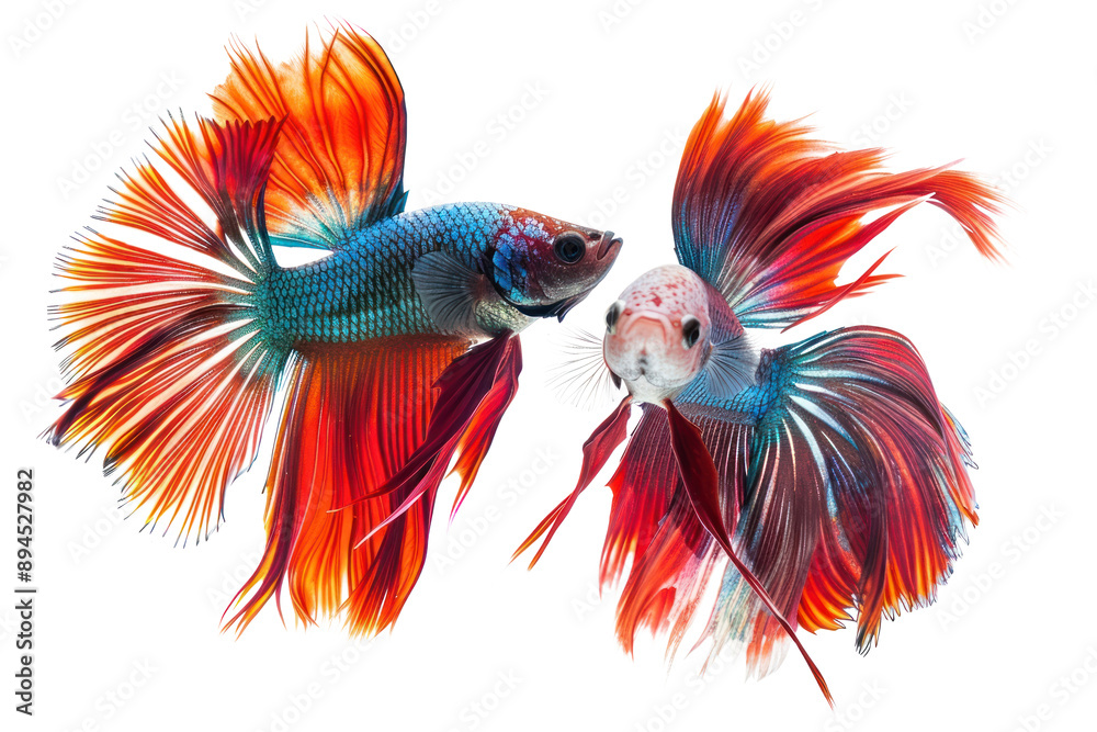 Obraz premium PNG Vibrant betta fish display elegance.