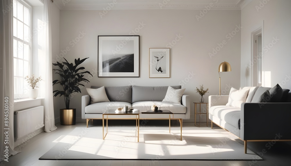 Photo interior modern design room 3d illustration Photo interior modern design room 3d illustration