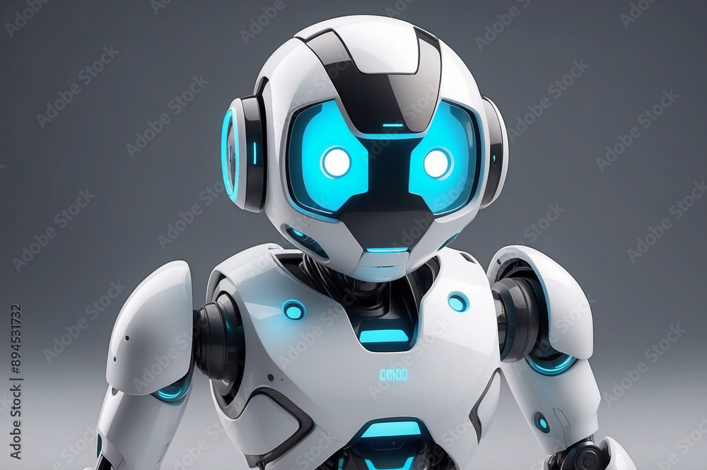 Adorable Robot with Round Body Shape. Adorable Robot with Round Body Shape.