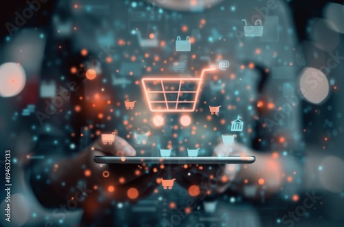 Person Shopping Online With Tablet