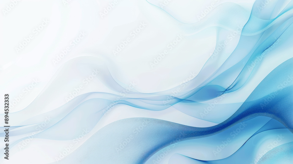 Fototapeta premium Aesthetic pastel soft blue background template for business or diploma presentation. Waves concept. Generative AI