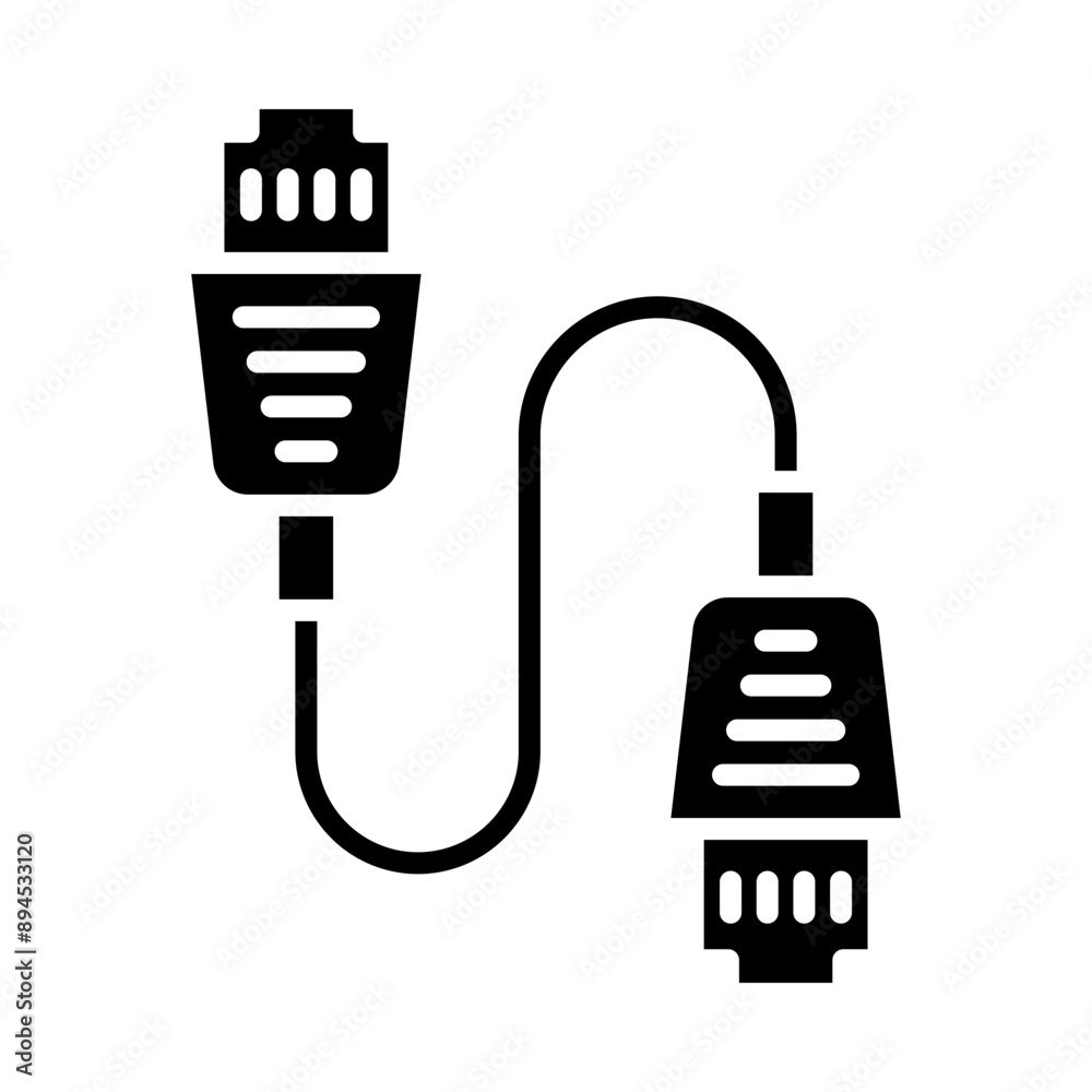 Ethernet Cable glyph icon Ethernet Cable glyph icon