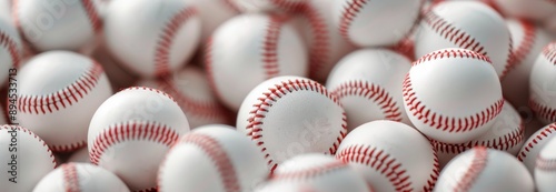 Close-Up of Baseball Balls in a Pile