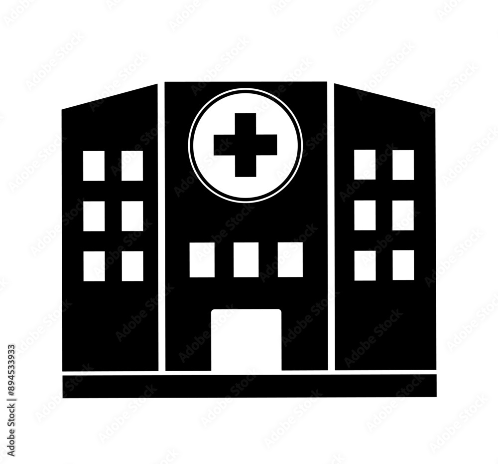 hospital icon vector on white background hospital icon vector on white background