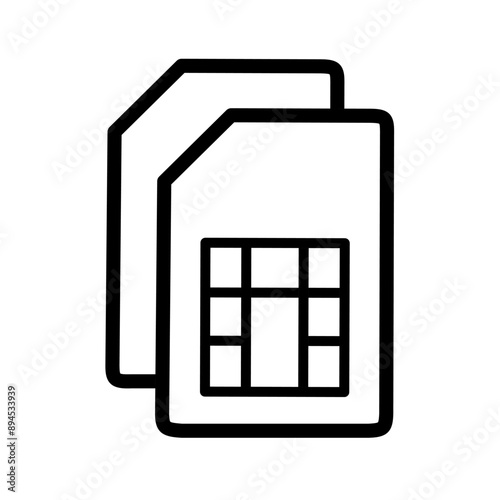 sim card icon vector on white background. dual sim cards icon