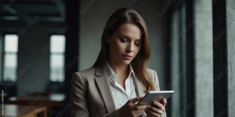 The businesswoman with tablet The businesswoman with tablet