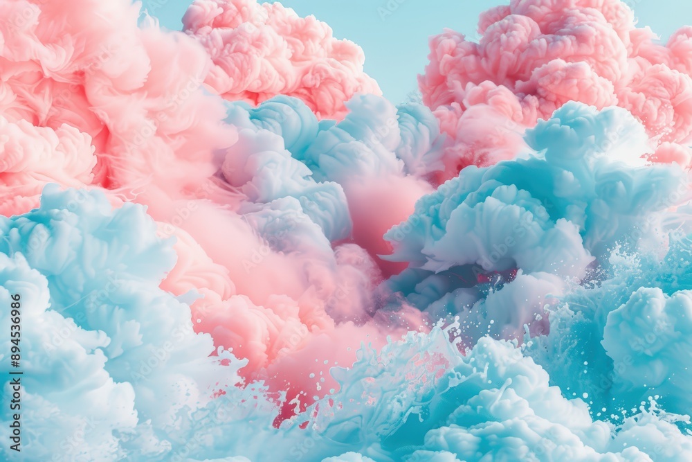 Fototapeta premium Pastel watercolor clouds