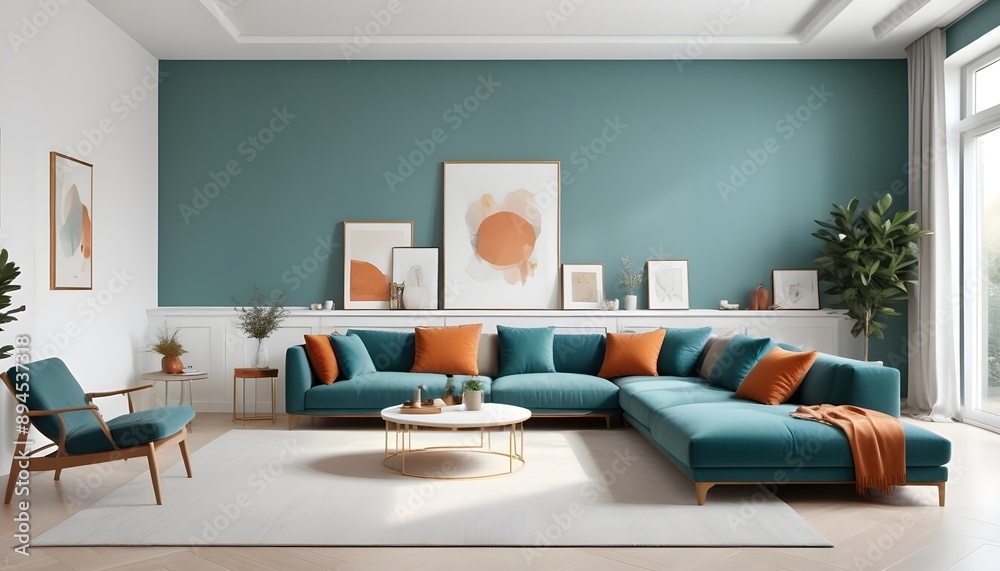 Photo interior modern design room 3d illustration Photo interior modern design room 3d illustration